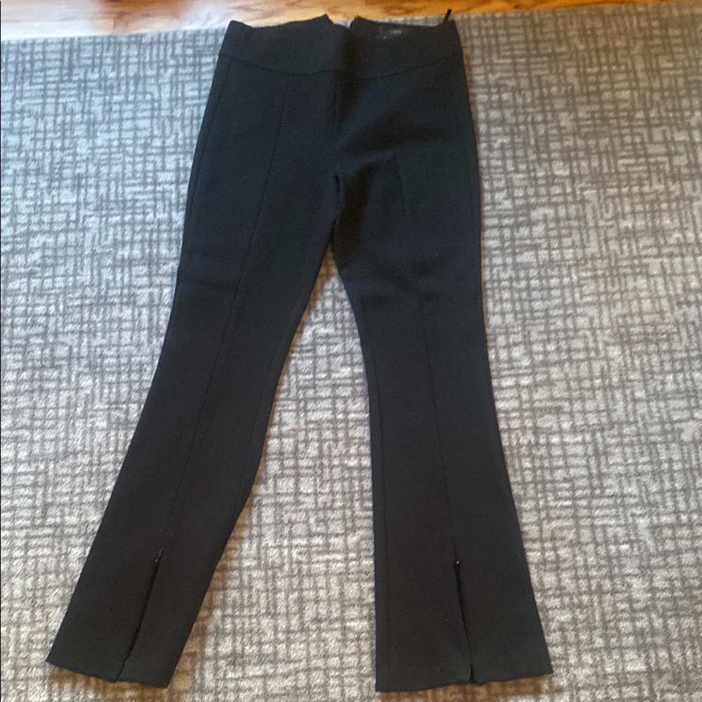 J Crew Black split hem pants (w zipper)